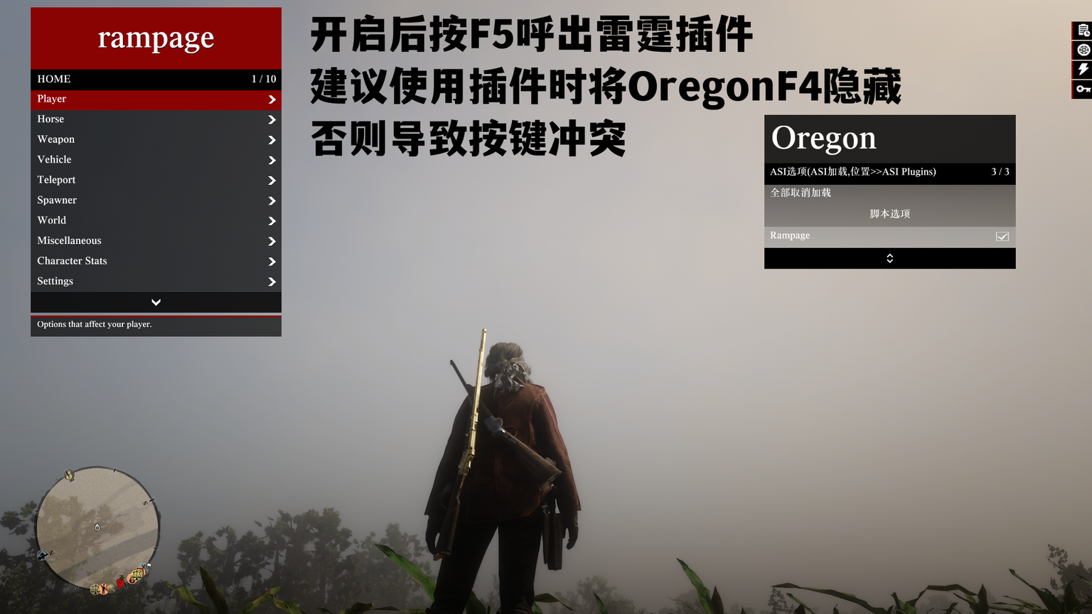 荒野大镖客2与俄勒冈加载插件，雷霆插件